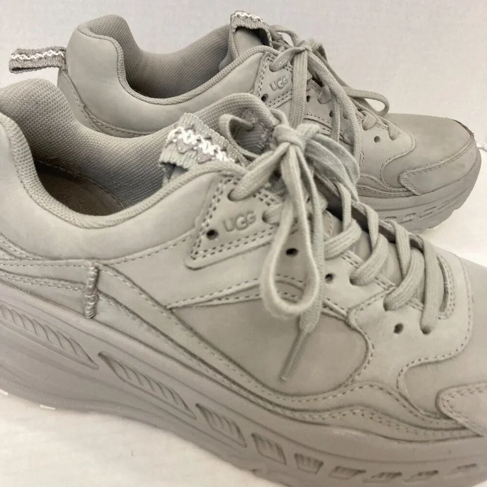UGG CA805‎ Nubuck Leather Sneakers Women's Size 10 Gray Goat Shoes